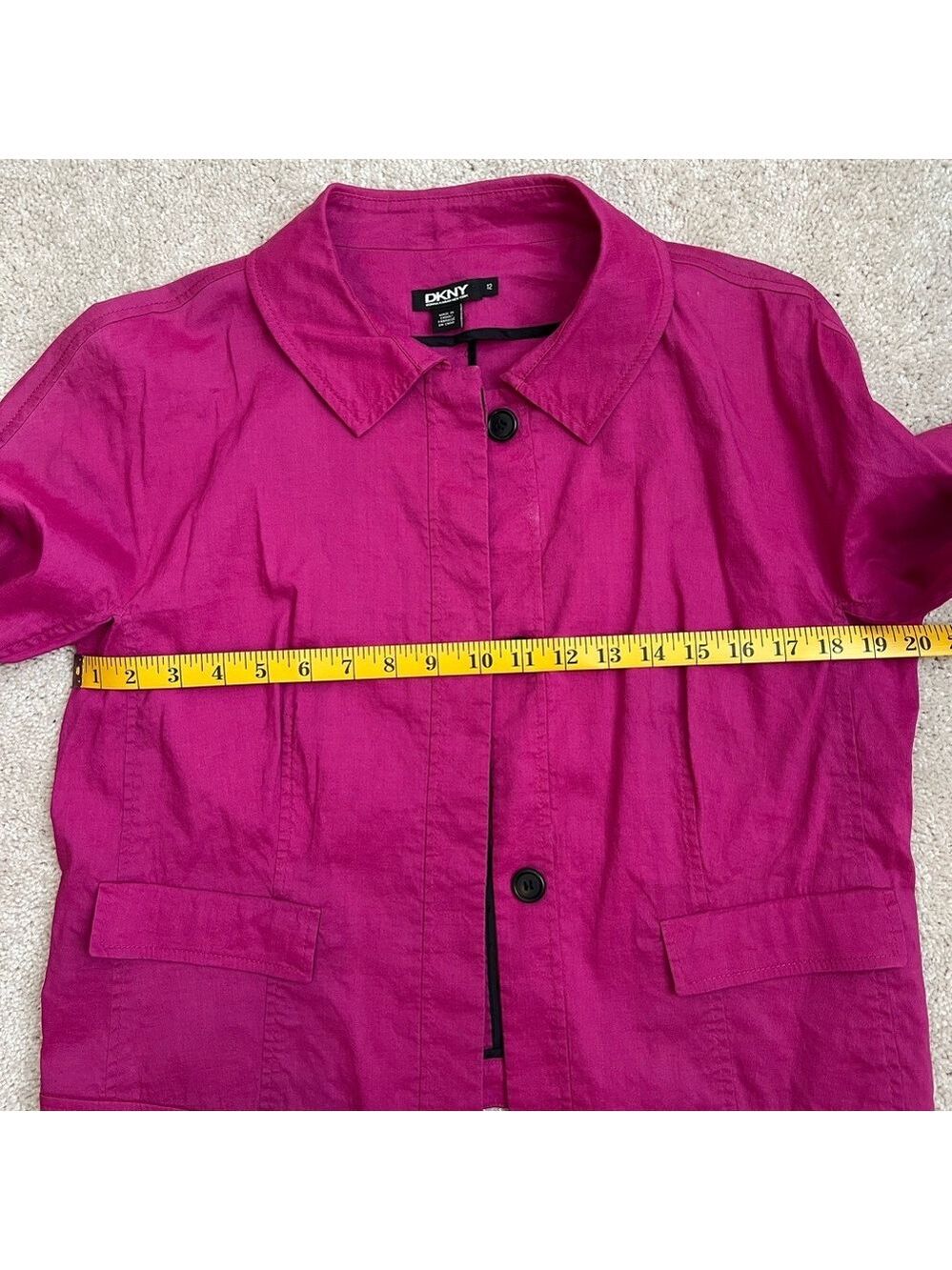 DKNY Fuchsia Pink Button-Front Jacket - Picture 6 of 7